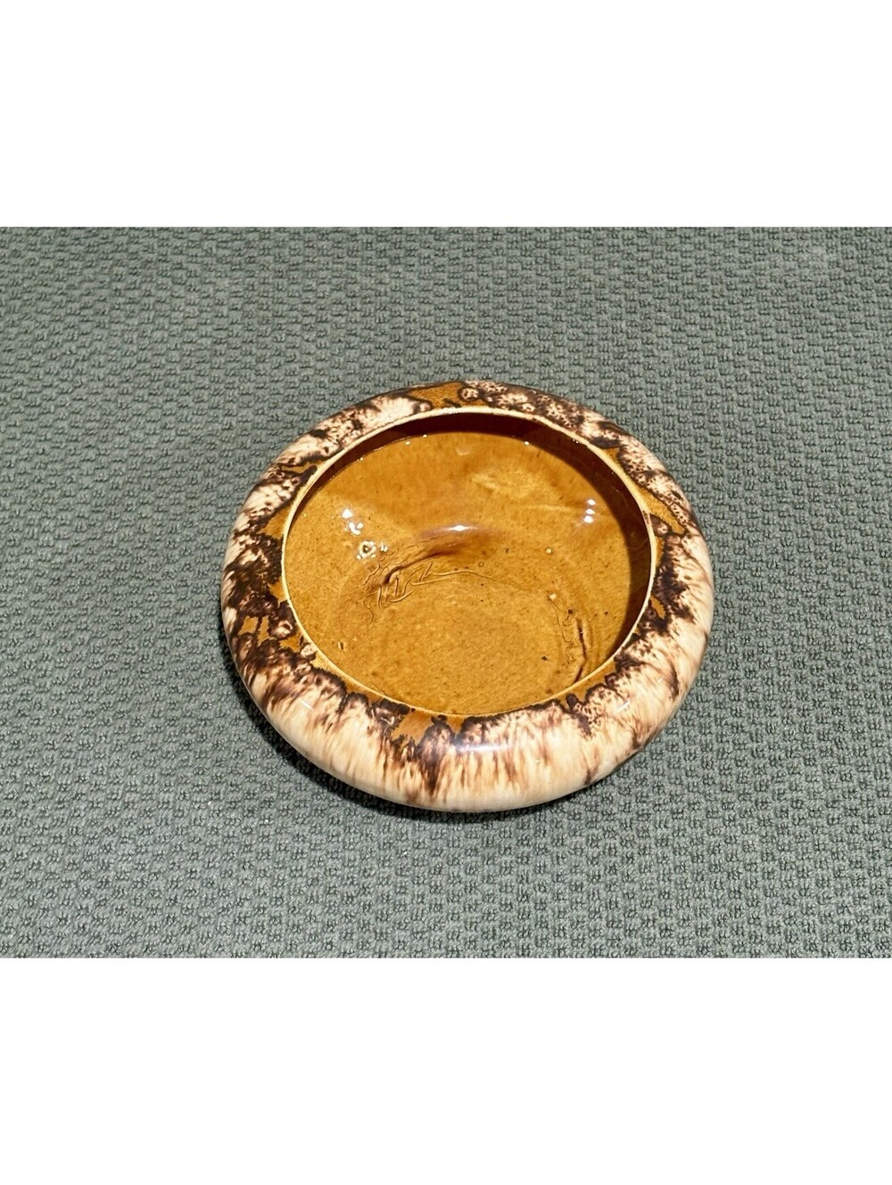 Drip Glaze Clay Planter Bowl Brown Cream